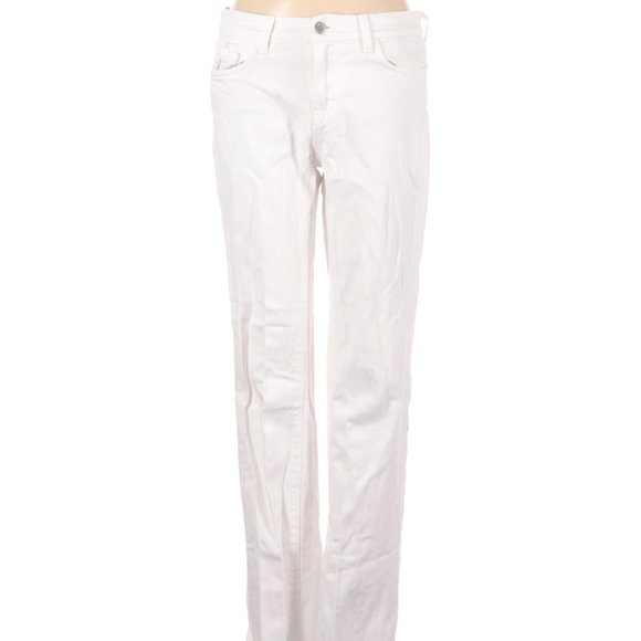 J Brand Jeans White Straight Leg Mid Rise Waist Sz 27 #456 - Picture 1 of 4